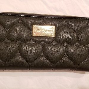 Betsey Johnsom Black Quilted Heart Wallet